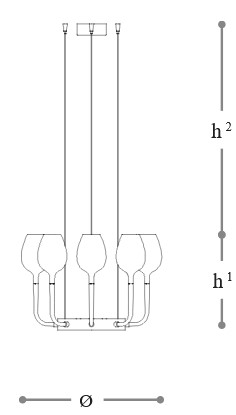 Lámpara Colgante-Rosè 3050-Incanto-Italamp-dimensiones